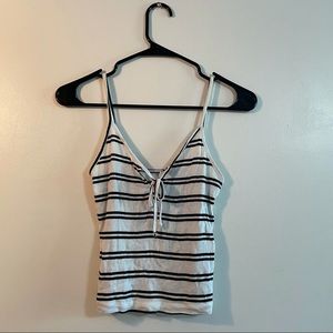 pacsun me to we black and white striped tank